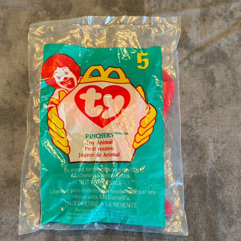 Ty Beanie Baby Pinchers the Lobster - Bright Red